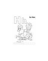 Coloring Hh Letter Printable Pages Hen Han sketch template