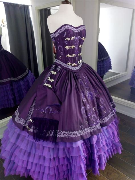 Vestido Para Fiesta Xv Años Charro Morado Violeta Oscuro 5 999 00