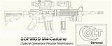 M4 Carbine Template Coloring Sketch sketch template