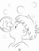 Ghibli Colorir Desenhos Ponyo Florais Spirited Chihiro Estudio Lineart Kiki Páginas Esboços Adesivos Desenhando Coloração Adulta Ilustrações Visitar Sketchite Malen sketch template