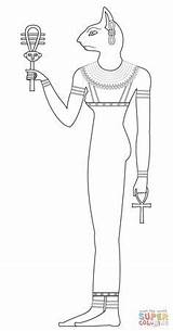 Bastet Egyptian Bastets Goddesses Egypte Anubis Egypt Ludinet Egipto Egizi Egipcia Egyption Egitto Diosa Facili Ispirazione Egipcios Dioses sketch template