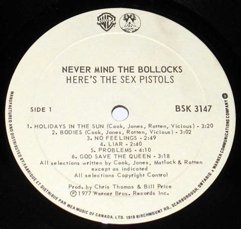 sex pistols never mind the bollocks this release of never mind the
