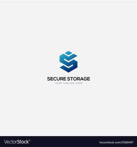 box secure storage logo designs  initial  vector image