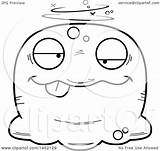 Blob Character Cartoon Mascot Lineart Drunk Illustration Royalty Cory Thoman Graphic Clipart Vector sketch template