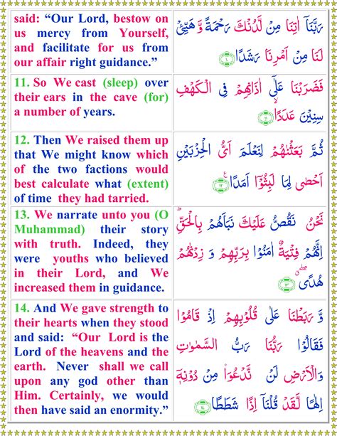 quran surah al kahf  qs    arabic  english translation