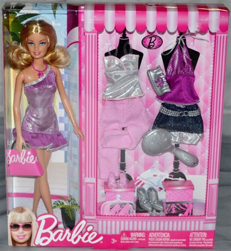 barbie fashion doll with 2 extra fashions t set nib mattel