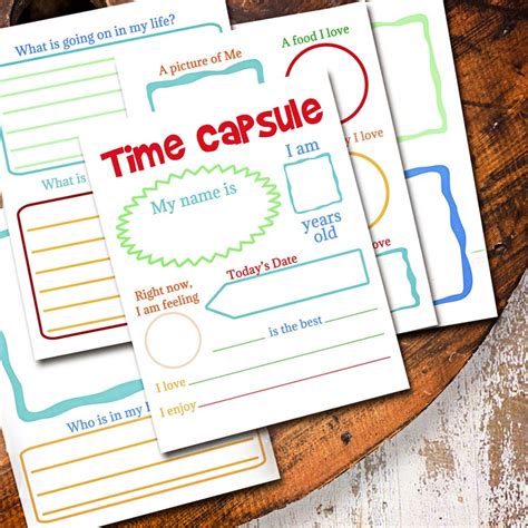 printable time capsule  kids homeschool learning etsy