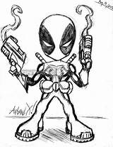 Deadpool Antoine Chibis Getdrawings sketch template