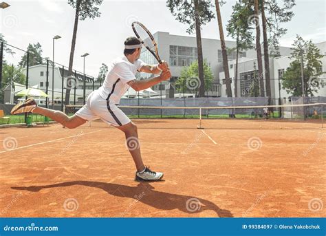 adult sportsman running  court stock image image  beautiful pursuit