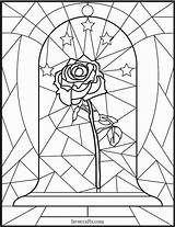 Stained Glass Coloring Rose Disney Pages Adult Window Flower Da Printable Colorare Disegni Favecrafts Pattern Large Mandala Libri Inspirational Colorate sketch template
