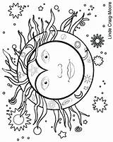 Coloring Pages Sun Moon Pagan Wiccan Printable Adults Stars Drawing Sunrise Color Mandala Sheets Adult Hippie Colouring Books Midsummer Litha sketch template