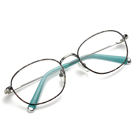 buy oval thin metal glasses frames clear lens optical