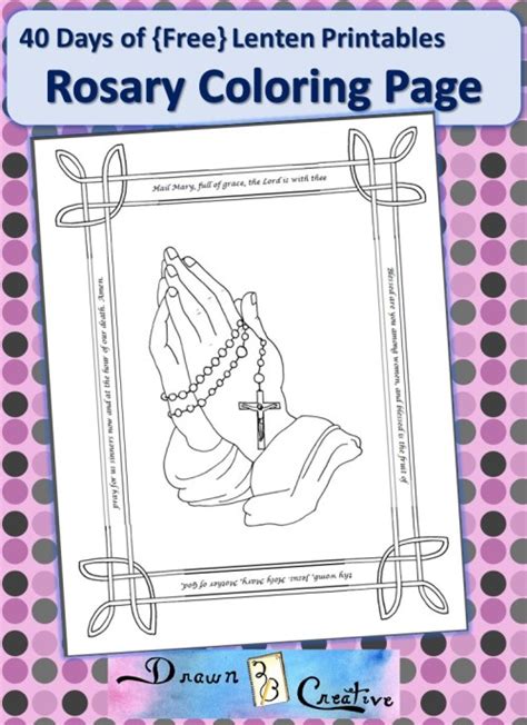 days   lenten printables rosary coloring page drawnbcreative