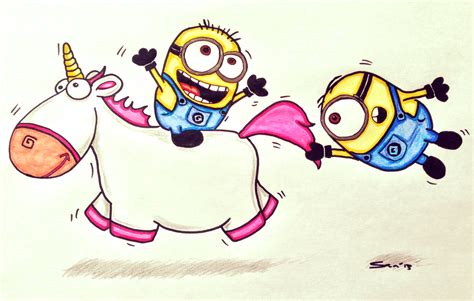 despicable  unicorn drawing  getdrawings