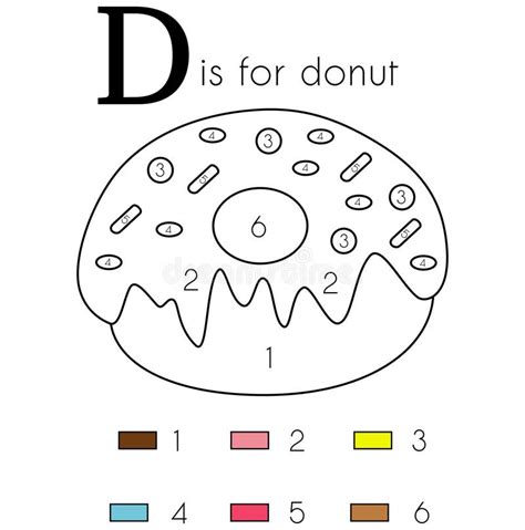 donut vector alphabet letter  coloring page stock image