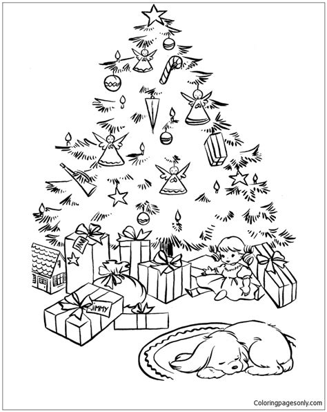 lovely christmas scene coloring page  printable coloring pages