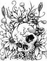 Skulls Sharpie sketch template