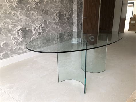 glass dining table oval shape klarity glass furniture