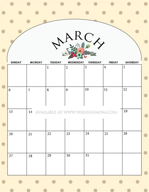 printable calendars  march   printable calendar