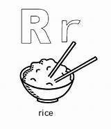 Rice Coloring Pages Alphabet Printable Color Getdrawings Template sketch template