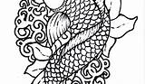 Coloring Pages Koi Japanese Library Clipart sketch template