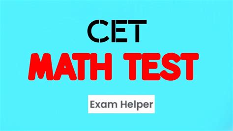 class  cet practice question paper subject math  test  exam helper exam helper