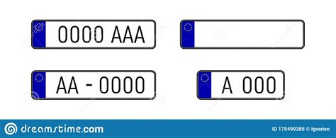 set  european number plates stock vector illustration  place