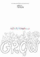 Colouring Grow Card Cards Village Activity Explore Pages sketch template