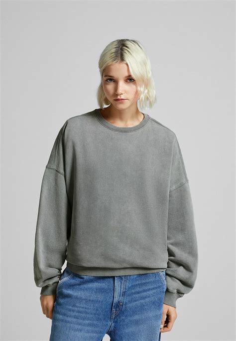 bershka oversized sweatshirt greygrau zalandoat