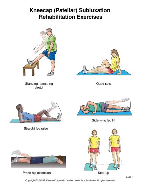 kneecap patellar subluxation exercises illustration page 1 tufts