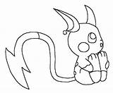 Pokemon Coloring Chibi Pages Raichu Getdrawings Getcolorings sketch template