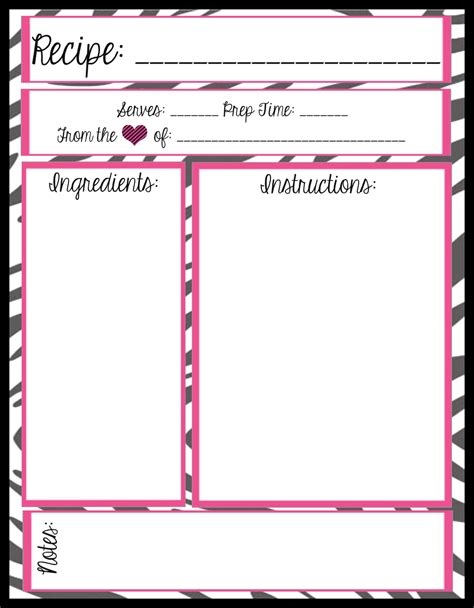 images  printable full page recipe templates  printable