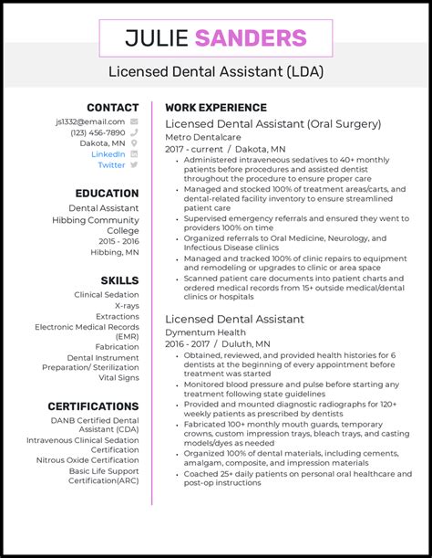 dental assistant objective  resume dental assistant resume sample