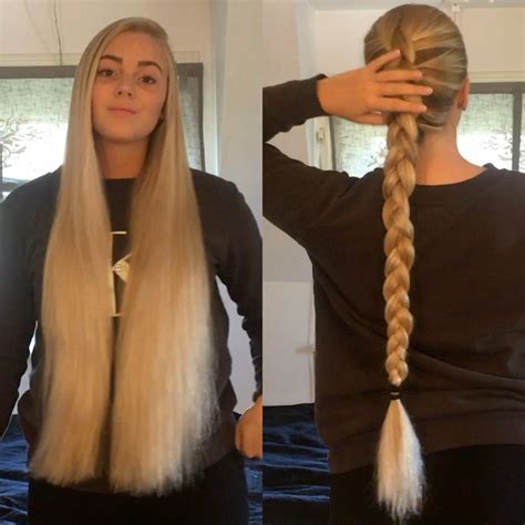 Video Swedish Blonde Braids Hip Length Hair Long Hair Styles