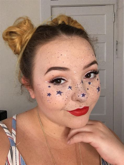 Fourth Of July Makeup Messy Star Freckles Makeup Trends Makeup