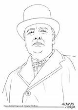 Churchill Winston Colouring Colour Coloring Pages Activityvillage Very Sheets Sketch sketch template