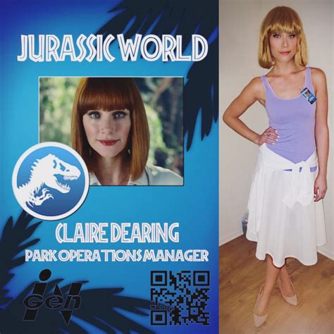 A Woman Standing In Front Of A Poster With A Dinosaur On Its Back