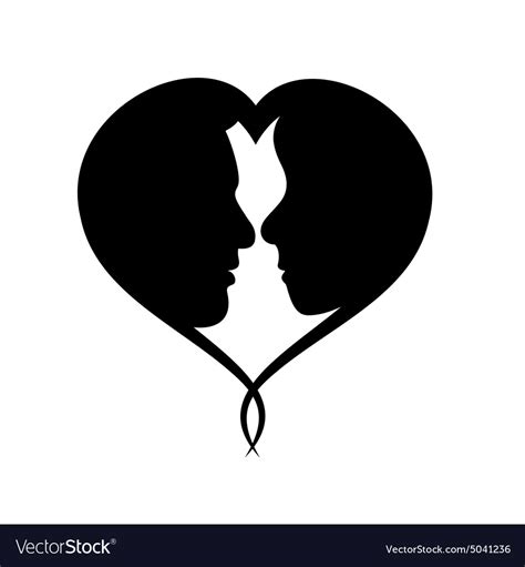 loving couple silhouette royalty  vector image
