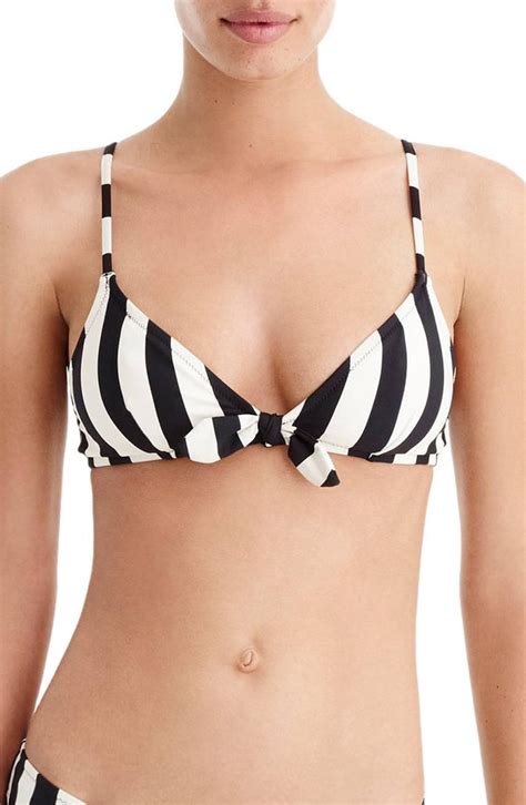 j crew stripe tie front bikini riley keough solid and striped bikini popsugar fashion photo 9