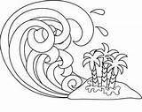 Tsunami Waves Olas Playa Tsunamis Colorea Grade Sketchite sketch template