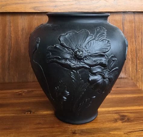 Vintage Tiffin Black Amethyst Milk Glass Flower Vase Art Etsy Glass