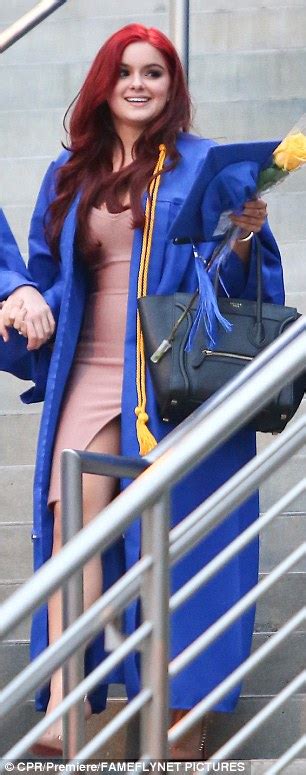 ariel winter arrives to her high school graduation ceremony in a nude