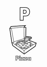 Coloring Pizza Letter Pages Coloringsun Penguin Come Printable Size Print sketch template