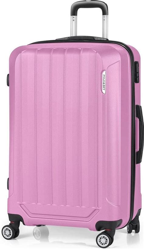 bolcom spring reiskoffer groot roze lichtgewicht  cm