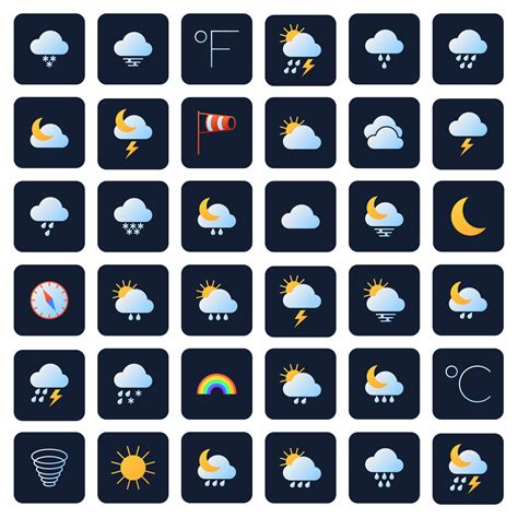 weather forecast vector icons climate  meteo symbols  microvector