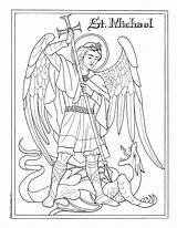 Michael Archangel St Coloring Pages Catholic Drawing Getdrawings Printable Color September Print Getcolorings sketch template