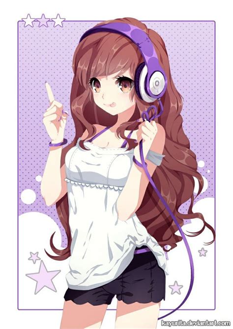 purple headphones anime pinterest youtube purple and drawing reference
