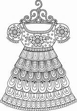 Coloring Para Colorear Dress Vestidos Vestido Pages Dibujos Mandalas Colorir Adultos Vintage Pintar Desenhos Libro Stock Depositphotos Sp Sheets El sketch template