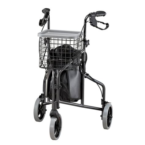 foldable  wheel rollator walker lightweight aluminum black walmartcom walmartcom