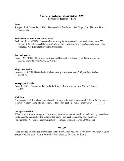 american psychological association  format  reference lists book